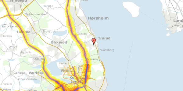 Trafikstøjkort på Kastanietoften 1, 2950 Vedbæk