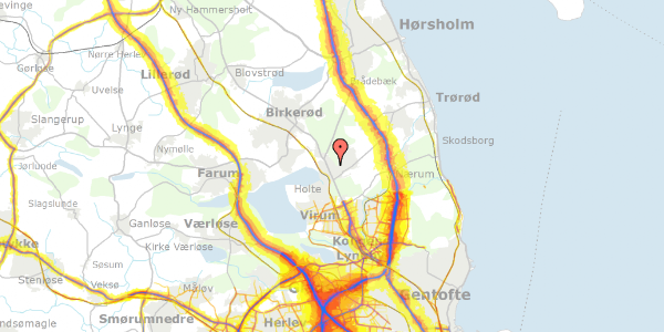 Trafikstøjkort på Kastanievej 18, 2840 Holte