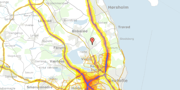 Trafikstøjkort på Kastanievej 23, 2840 Holte