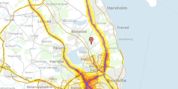 Trafikstøjkort på Kastanievej 45, 2840 Holte