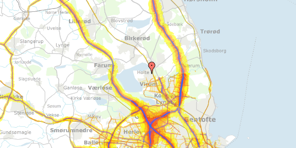 Trafikstøjkort på Kollemosevej 2A, . th, 2840 Holte