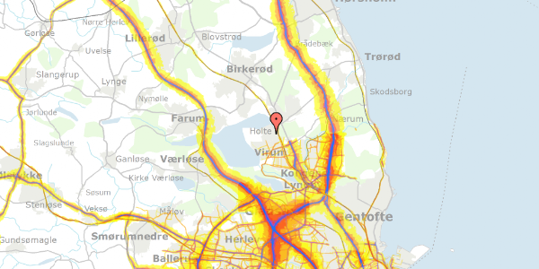 Trafikstøjkort på Kollemosevej 2B, 2840 Holte