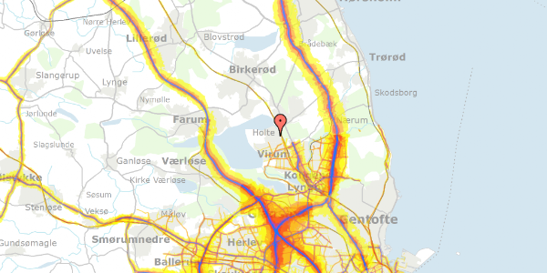 Trafikstøjkort på Kollemosevej 5, 2840 Holte