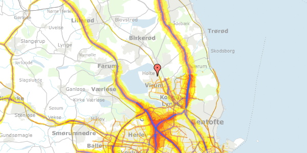 Trafikstøjkort på Kollemosevej 12A, 2840 Holte