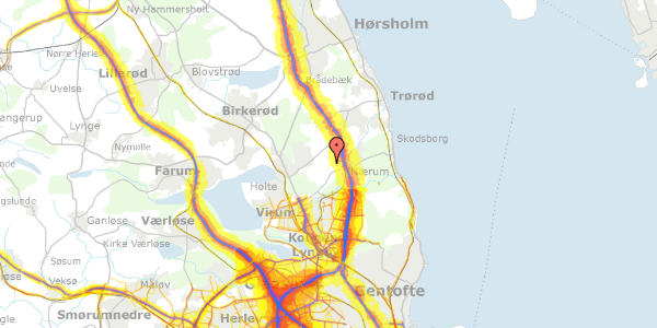 Trafikstøjkort på Kong Valdemars Vej 15, 2840 Holte