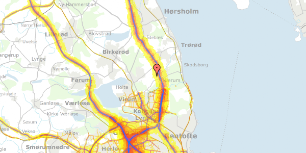 Trafikstøjkort på Kong Valdemars Vej 23, 2840 Holte