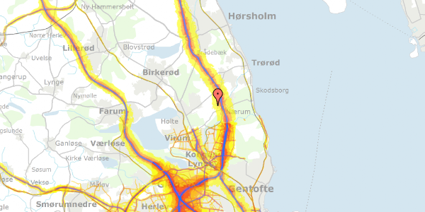 Trafikstøjkort på Kong Valdemars Vej 25A, 2840 Holte