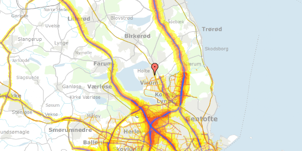 Trafikstøjkort på Malmmosevej 3A, 2840 Holte