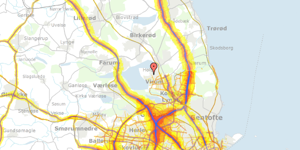 Trafikstøjkort på Malmmosevej 98, 2840 Holte