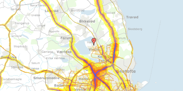 Trafikstøjkort på Malmmosevej 100, 2840 Holte