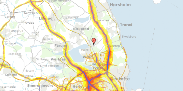 Trafikstøjkort på Margrethevej 6, 2840 Holte