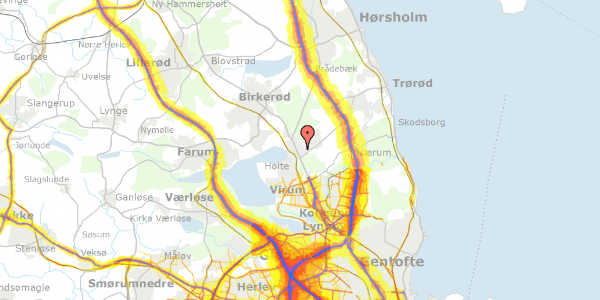 Trafikstøjkort på Margrethevej 13, 2840 Holte