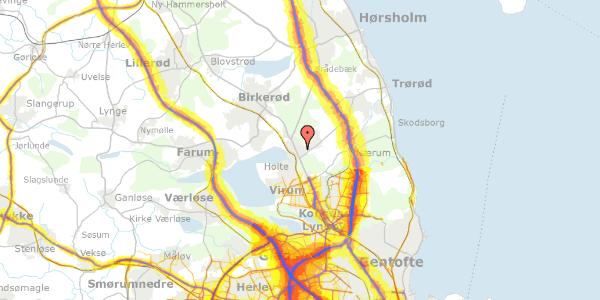 Trafikstøjkort på Margrethevej 17, 2840 Holte