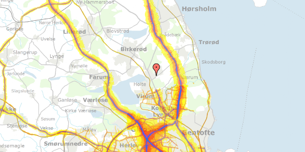 Trafikstøjkort på Margrethevej 28, 2840 Holte