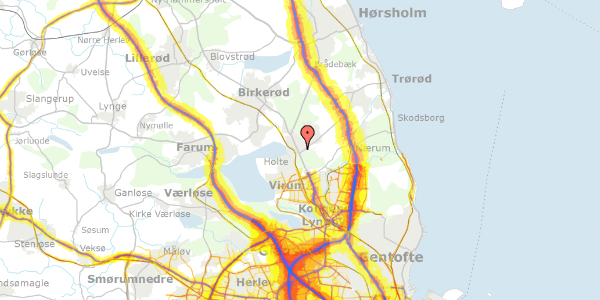 Trafikstøjkort på Morlenesvej 5, 2840 Holte