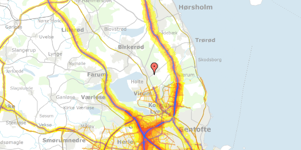 Trafikstøjkort på Morlenesvej 28, st. , 2840 Holte