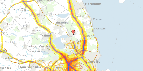 Trafikstøjkort på Morlenesvej 38, 2840 Holte