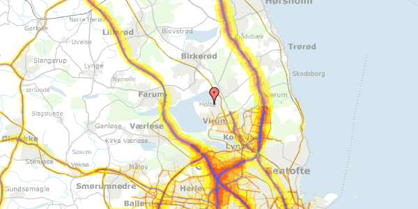 Trafikstøjkort på Parcelvej 9, 2840 Holte