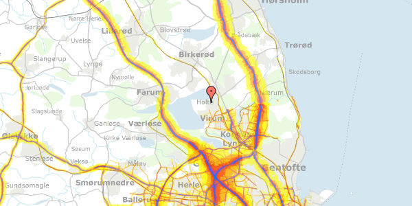 Trafikstøjkort på Parcelvej 16, 2840 Holte