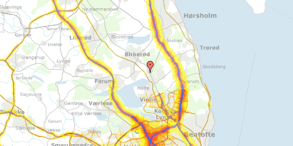 Trafikstøjkort på Rudegårds Alle 26, 2840 Holte