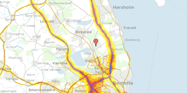 Trafikstøjkort på Rudersdalsvej 12, 2840 Holte