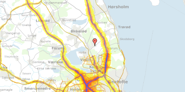 Trafikstøjkort på Rudersdalsvej 69, 2840 Holte