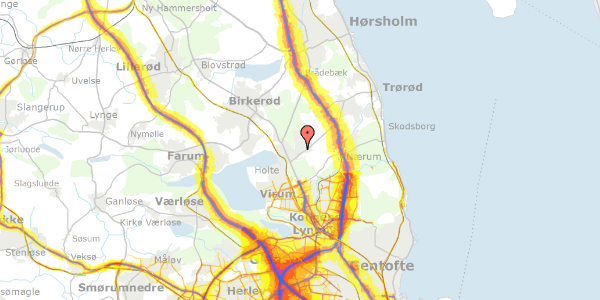 Trafikstøjkort på Rudersdalsvej 80, 2840 Holte