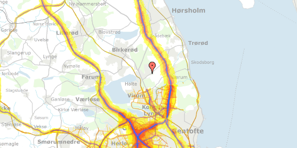 Trafikstøjkort på Rudersdalsvej 96, 2. th, 2840 Holte