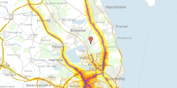 Trafikstøjkort på Rudershøj 19, 2840 Holte