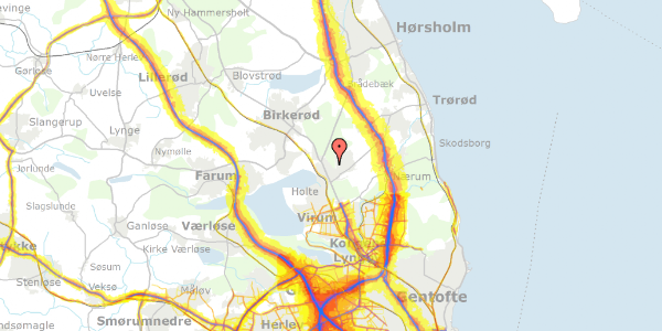 Trafikstøjkort på Rudershøj 23, 2840 Holte