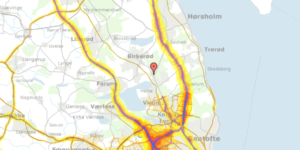 Trafikstøjkort på Rudeskrænten 7, 2840 Holte