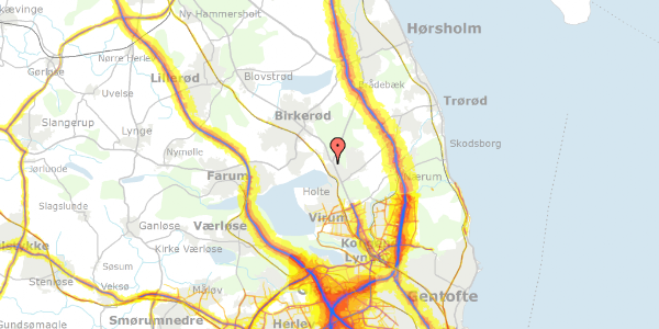 Trafikstøjkort på Rude Vang 96, 2840 Holte