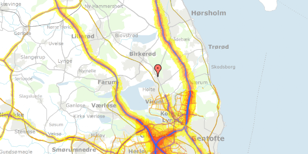 Trafikstøjkort på Rude Vang 99, 2840 Holte