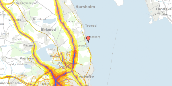 Trafikstøjkort på Skodsborg Strandvej 122, 2942 Skodsborg