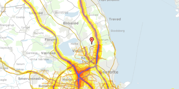 Trafikstøjkort på Skodsborgvej 121, 2840 Holte