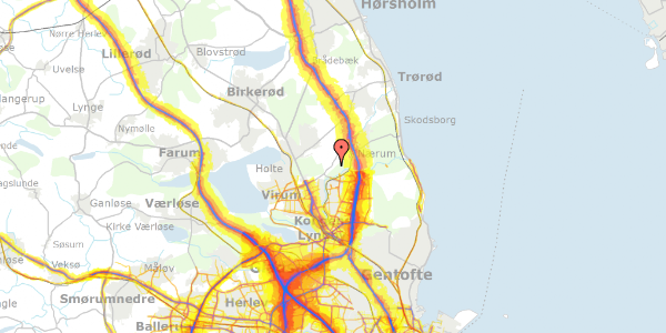 Trafikstøjkort på Skodsborgvej 156C, 2840 Holte