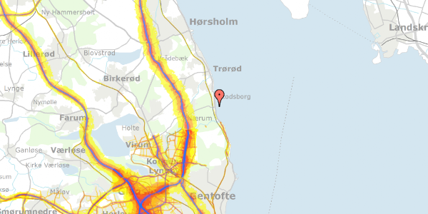 Trafikstøjkort på Skodsborgvej 410, 3. th, 2942 Skodsborg