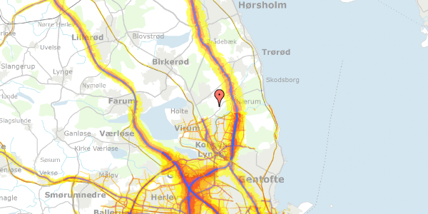 Trafikstøjkort på Skovagervej 3, 2840 Holte