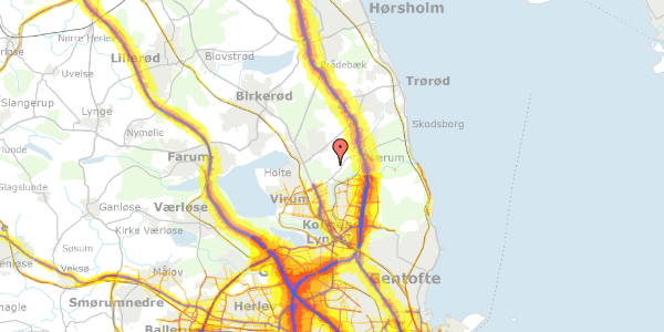 Trafikstøjkort på Skovagervej 5, 2840 Holte