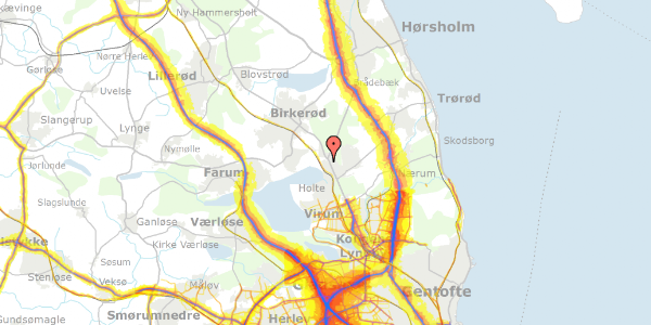 Trafikstøjkort på Skovlodden 31, kl. , 2840 Holte