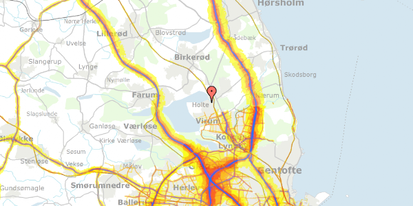 Trafikstøjkort på Skovmindevej 5, 2840 Holte