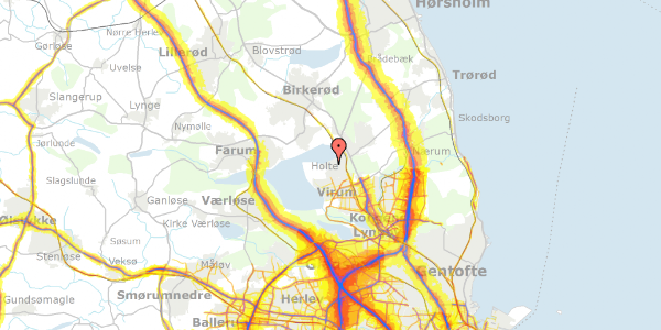 Trafikstøjkort på Skovmindevej 23B, 2840 Holte