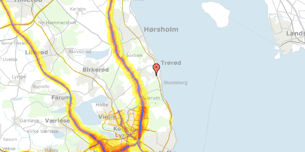 Trafikstøjkort på Skovringen 8, 2950 Vedbæk