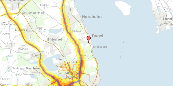 Trafikstøjkort på Skovringen 11, 2950 Vedbæk