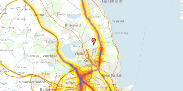 Trafikstøjkort på Skovskellet 35B, 2840 Holte