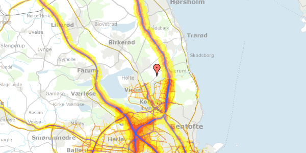 Trafikstøjkort på Skovskellet 37A, 2840 Holte