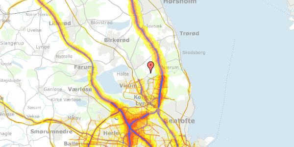 Trafikstøjkort på Skovskellet 41B, 2840 Holte