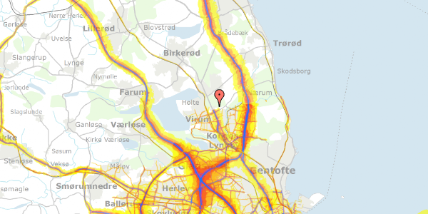 Trafikstøjkort på Skovstykket 8, 2830 Virum