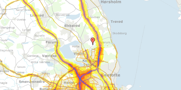 Trafikstøjkort på Stevnsbovej 3, 2840 Holte