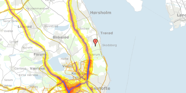 Trafikstøjkort på Stokkevad 9, 2850 Nærum